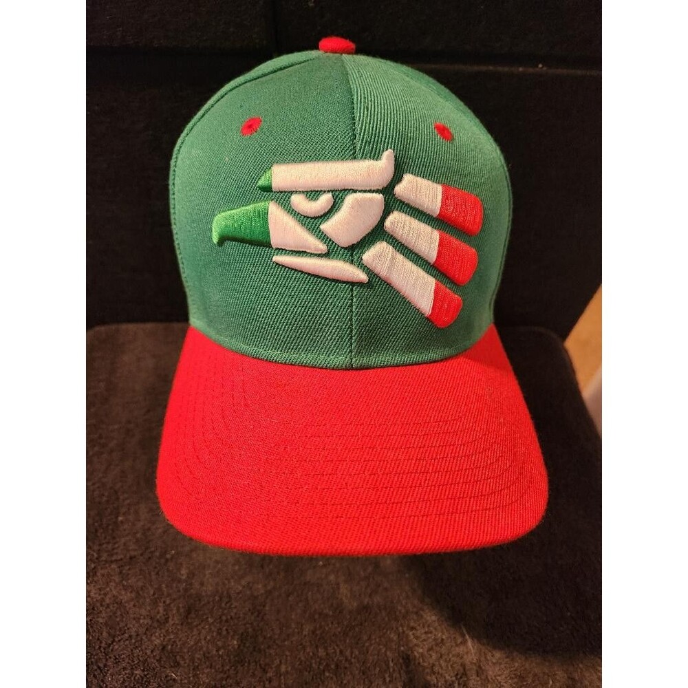 Hecho En Mexico Eagle Snapback Flag Truckers Hat Red & Green